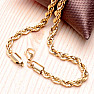 Halskette im Seilstil aus Edelstahl in Goldfarbe 50 cm
