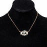 Halskette aus Edelstahl in Goldfarbe Zirkonia Evil Eye 48 cm