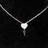 Halskette Edelstahl Zirkonia Herz mit Schlüssel 39,5 cm