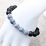 Obsidian mit blauem Achat Herrenarmband RB Design 47