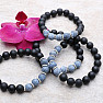 Obsidian mit blauem Achat Herrenarmband RB Design 47