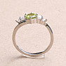 Silberring mit geschliffenem Olivin und Zirkonen Ag 925 011580 PD