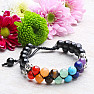 Achatschwarzes Chakra-Armband doppelt mit Shamballa-Verschluss