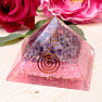 Orgonit-Pyramide zweifarbig mit Amethyst und Kristallkristall