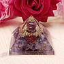 Orgonitpyramide mit Amethyst und Amethystkristall