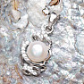 Silberanhänger mit weißer Perle und Zirkonen Ag 925 09711 WP