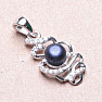 Silberanhänger mit schwarzer Perle und Zirkonen Ag 925 09711 BP