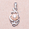 Silberanhänger mit rosa Perle und Zirkonen Ag 925 09711 PP