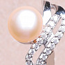 Silberring mit rosa Perle und Zirkonen Ag 925 017135 PP