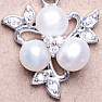 Silberanhänger mit weißen Perlen und Zirkonen Ag 925 014563 WP