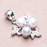 Silberanhänger mit weißen Perlen und Zirkonen Ag 925 014563 WP