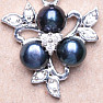 Silberanhänger mit schwarzen Perlen und Zirkonen Ag 925 014563 BP
