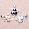 Silberanhänger mit schwarzen Perlen und Zirkonen Ag 925 014563 BP