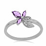 Silberring mit afrikanischen Amethysten und Zirkonen Ag 925 026097 AFAM