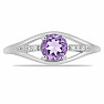 Silberring mit brasilianischem Amethyst und Zirkonen Ag 925 010436 BRAME