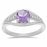 Silberring mit brasilianischem Amethyst und Zirkonen Ag 925 010436 BRAME