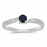 Silberring mit blauem Saphir und Zirkonen Ag 925 015992 SAF