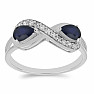 Silberring mit blauem Saphir und Zirkonen Ag 925 016796 SAF