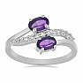 Silberring mit afrikanischem Amethyst und Zirkonen Ag 925 026069 AFAM