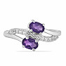 Silberring mit afrikanischem Amethyst und Zirkonen Ag 925 026069 AFAM