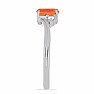 Silberring mit geschliffenem orangefarbenem Saphir und Zirkonen Ag 925 026295 OS