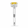 Silberring mit geschliffenem gelbem Saphir und Zirkon Ag 925 026295 YS