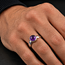 Herrenring aus Silber mit Amethyst