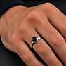 Herrenring aus Silber mit Onyx