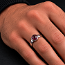 Herrenring aus Silber mit Granat