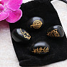 Reiki-Set aus schwarzem Basalt mit Usui-Reiki-Symbolen