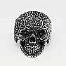 Herrenring aus Stahl Floral Calavera