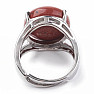 Ring aus rotem Jaspis, größenverstellbar