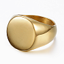 Herrenring aus Stahl Golden Seal