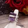 Amethyst-Rollring-Elastik mit Hämatit