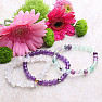 Set aus drei Armbändern - Amethyst, Fluorit, Kristall