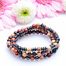 Set aus drei Armbändern aus Holzperlen und Hämatitperlen
