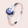 Silberring mit blauem Saphir und Zirkonen Ag 925 026295 SAF