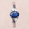 Silberring mit blauem Saphir und Zirkonen Ag 925 026295 SAF