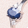 Silberring mit blauem Saphir und Zirkonen Ag 925 026295 SAF