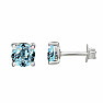 Silberne Ohrringe mit Aquamarin