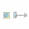 Silberne Ohrstecker mit äthiopischem Opal