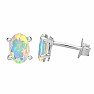 Silberne Ohrstecker mit äthiopischem Opal