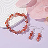 Set aus Armband und Ohrringen aus rotem Achat