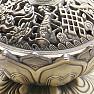 Metallschale eines Ständers für Lotus-Räucherstäbchen, bronzefarben