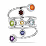 Chakra-Ring Spirale Rhodiumsilber Ag 925