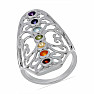 Chakra-Ring filigran rhodiniert Silber Ag 925