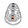 Chakra-Ring filigran rhodiniert Silber Ag 925