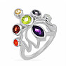 Chakra-Ring Lotusblume Rhodiumsilber Ag 925