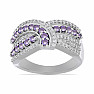 Silberring mit brasilianischem Amethyst und Zirkonen Ag 925 048101 BRAME