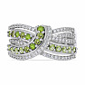 Silberring mit geschliffenem Olivin und Zirkonen Ag 925 048101 PD
